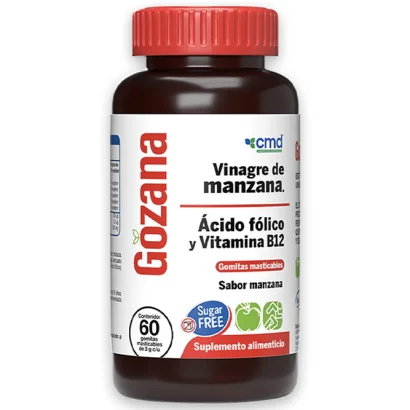 Gozana - Apple Cider Vinegar Gummies with Folic Acid and Vitamin B12 - Sugar-Free Apple Flavor Dietary Supplement