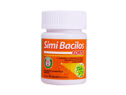 Simi Bacilos Forte L.acidophilus L. rhamnous, 1666 Millones de UFC. 0,59G c/u 30 Cápsula